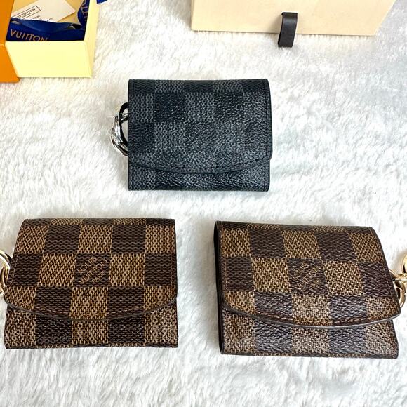 Louis Vuitton Damier Ebene key holder, fob holder keychain or cufflinks case - Picture 14 of 15